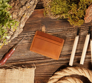 Brown Leather Card Holder Wallet