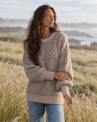The Jacquard Knit Sweater - Taupe