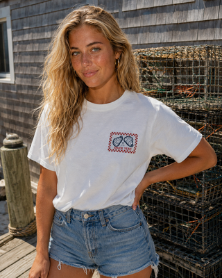 Shuck Yeah SoCal Oversized Tee- Sea Salt