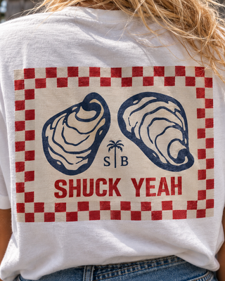 Shuck Yeah SoCal Oversized Tee- Sea Salt