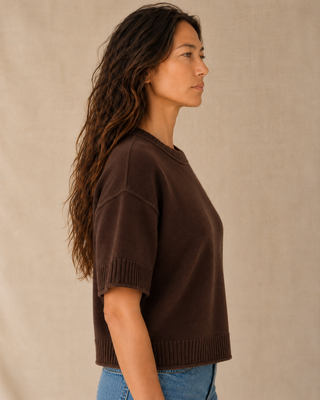 The Classic Knit Top - Dark Brown