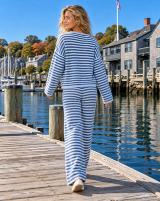 Ella Striped Henley Knit Top