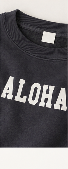 Aloha Sunday Boyfriend Sweatshirt - Black Sand