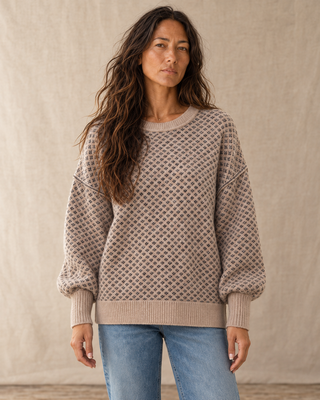 The Jacquard Knit Sweater - Taupe