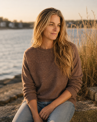 The Cliff Walk Ribbed Sweater - Sepia Brown