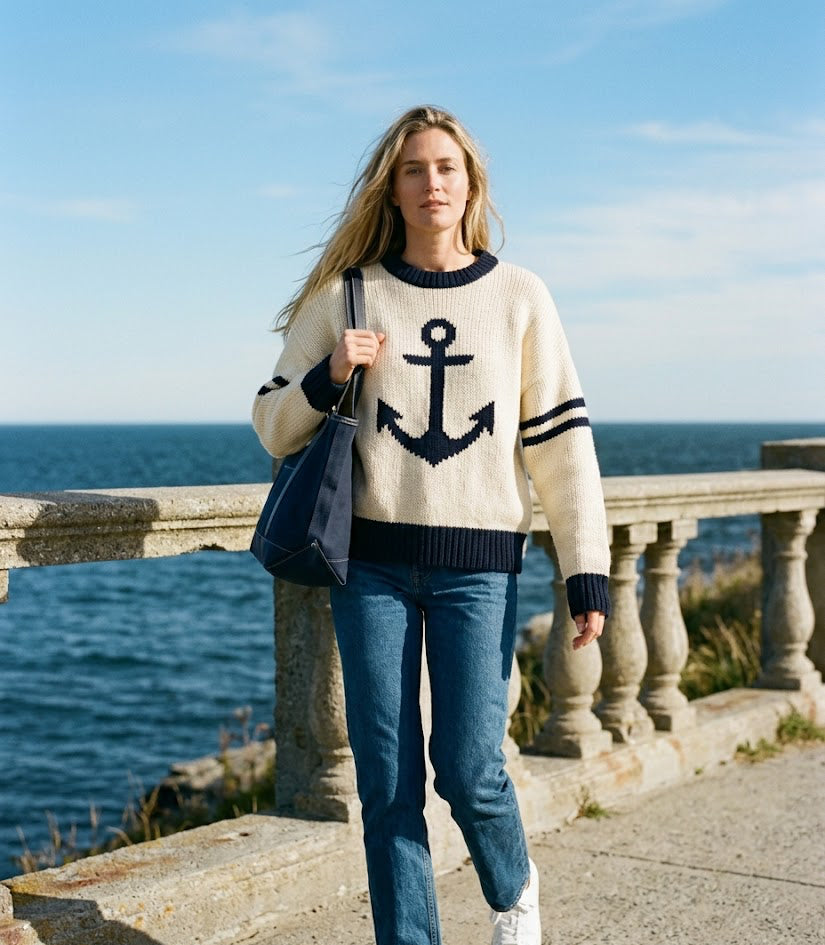 Anchor Graphic Sweater - Salty Babe Sweaters
