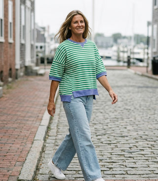 Green Striped Top - Salty Babe Tops