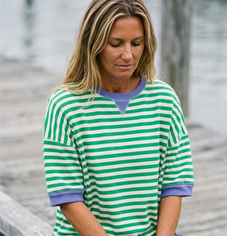 Green Striped Top - Salty Babe Tops