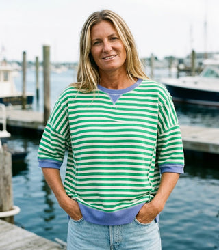 Green Striped Top - Salty Babe Tops