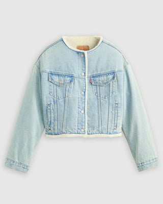 LEVI'S 90s Shrunken Collarless Trucker Jacket in Light Wash