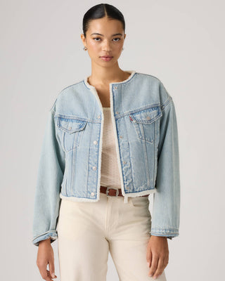 LEVI'S 90s Shrunken Collarless Trucker Jacket in Light Wash