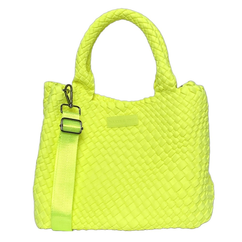 PARKER & HYDE Classic Woven Tote-Neon Yellow