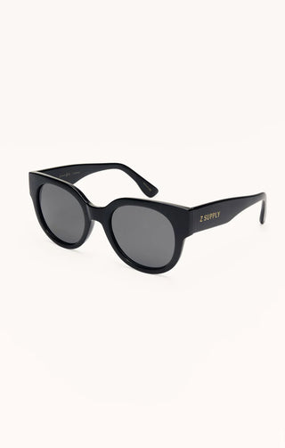 ZSUPPLY Lunch Date Polarized Sunglasses in Polished Black/Grey