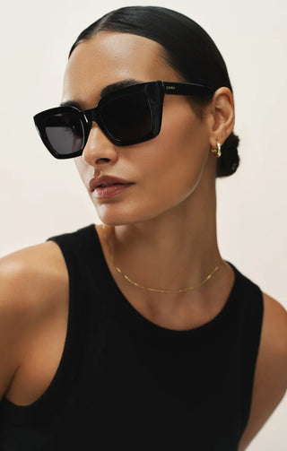 ZSUPPLY Hideaway Polarized Sunglasses in Polished Black/Grey