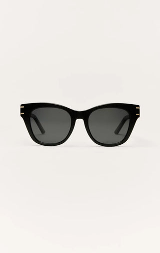ZSUPPLY Front Row Polarized Sunglasses in Polished Black/Grey