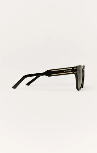 ZSUPPLY Front Row Polarized Sunglasses in Polished Black/Grey
