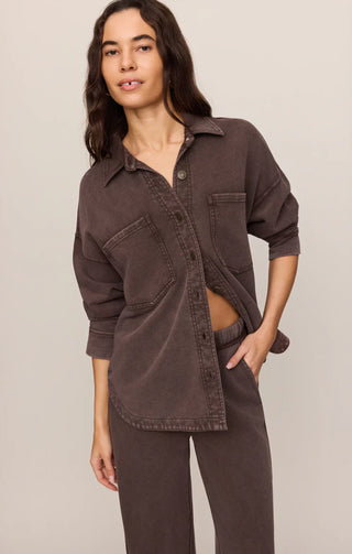 ZSUPPLY All Day Knit Jacket in Dark Chocolate 