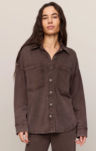 ZSUPPLY All Day Knit Jacket in Dark Chocolate 