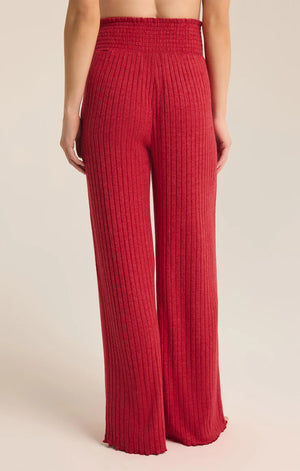 ZSUPPLY Dawn Smocked Rib pant- Haute Red