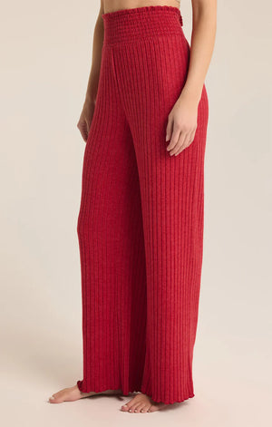 ZSUPPLY Dawn Smocked Rib pant- Haute Red