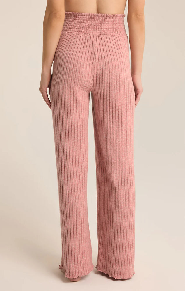 ZSUPPLY Dawn Smocked Rib pant- Rosebud