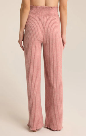 ZSUPPLY Dawn Smocked Rib pant- Rosebud