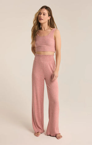 ZSUPPLY Dawn Smocked Rib pant- Rosebud