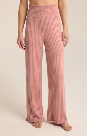 ZSUPPLY Dawn Smocked Rib pant- Rosebud