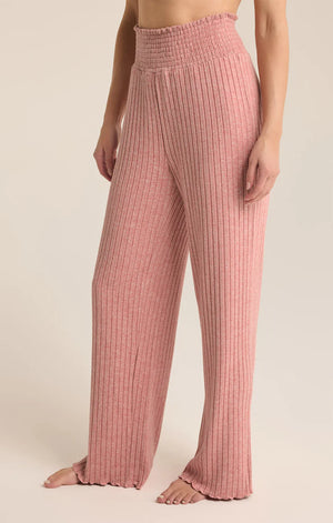 ZSUPPLY Dawn Smocked Rib pant- Rosebud