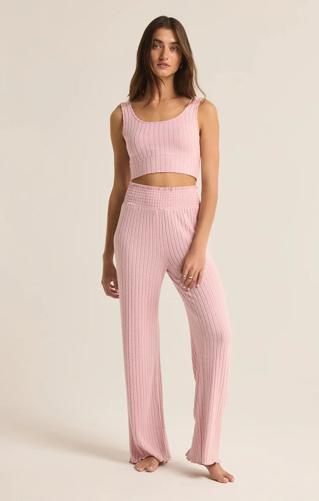 ZSUPPLY Dawn Smocked rib pant-Sunset Mauve