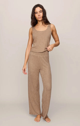 ZSUPPLY Dawn Smocked Rib Pant in Light Toffee