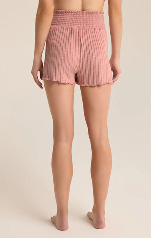 ZSUPPLY Dawn Smocked mini rib short-Rosebud