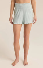 ZSUPPLY Dawn Smocked mini rib short-Snowflake Blue