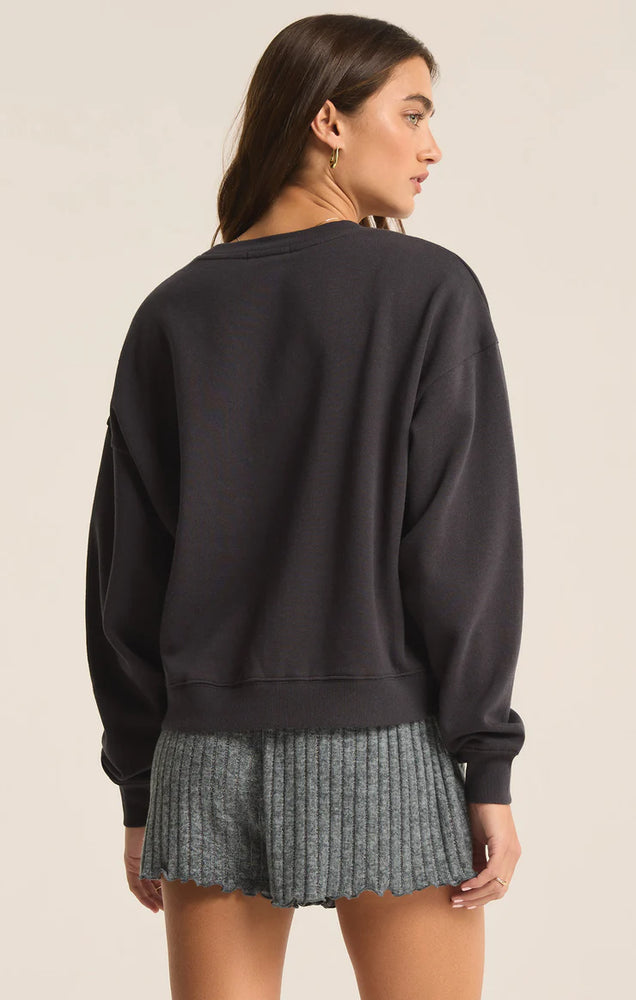 ZSUPPLY Brunch Club sweatshirt- Black Sands