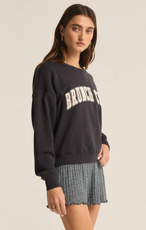 ZSUPPLY Brunch Club sweatshirt- Black Sands