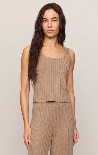 ZSUPPLY Double Scoop Rib Tank in Light Toffee