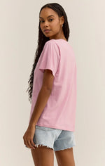 Zsupply Girlfriend V-Neck Tee-Peony