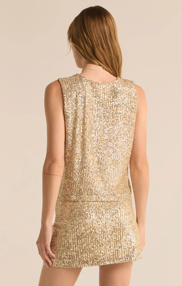 ZSUPPLY Sloane Sequin top-Champagne