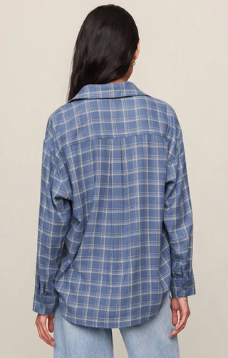 ZSUPPLY River Plaid Button Up in Mystic Blue 
