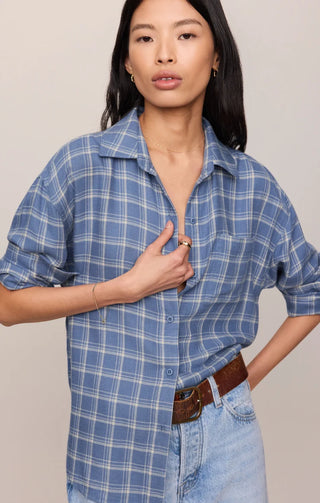 ZSUPPLY River Plaid Button Up in Mystic Blue 