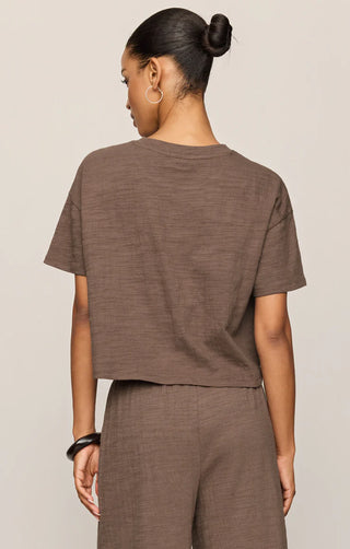 ZSUPPLY Sway Textured Cropped Tee in Cocoa Latte