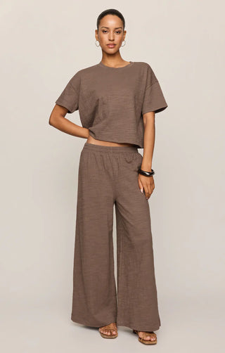 ZSUPPLY Sway Textured Cropped Tee in Cocoa Latte