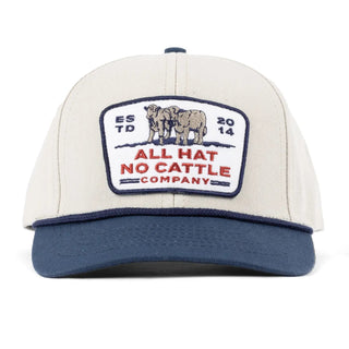 All Hat No Cattle Hat - White/Navy | The Salty Babe