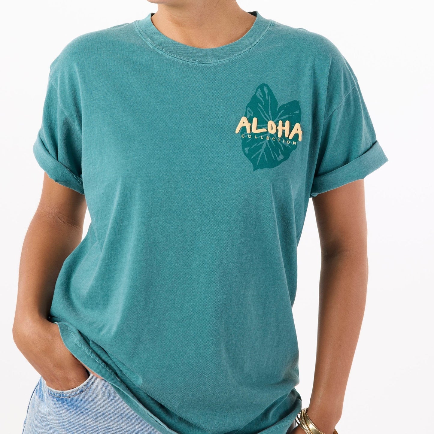 ALOHA COLLECTION Kalo Tee - Emerald - The Salty BabeTee Shirts