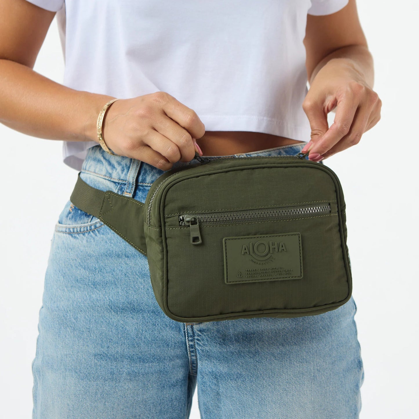 ALOHA COLLECTION Keep it Lt Hip Pack - Olive - The Salty BabeBags
