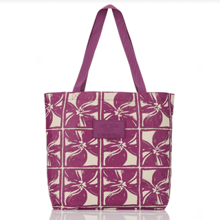 ALOHA COLLECTION Lattice Reversible Tote - Sandstone/Plum - The Salty BabeBags