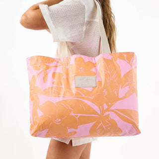 ALOHA COLLECTION Lei Garden Holo Holo - Pink/Orange - The Salty BabeTote Bag