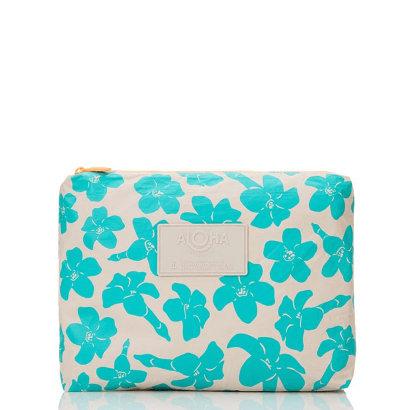 ALOHA COLLECTION Puakenikeni Buds Mid Pouch - Blue Lagoon/Sandstone - The Salty BabePouch