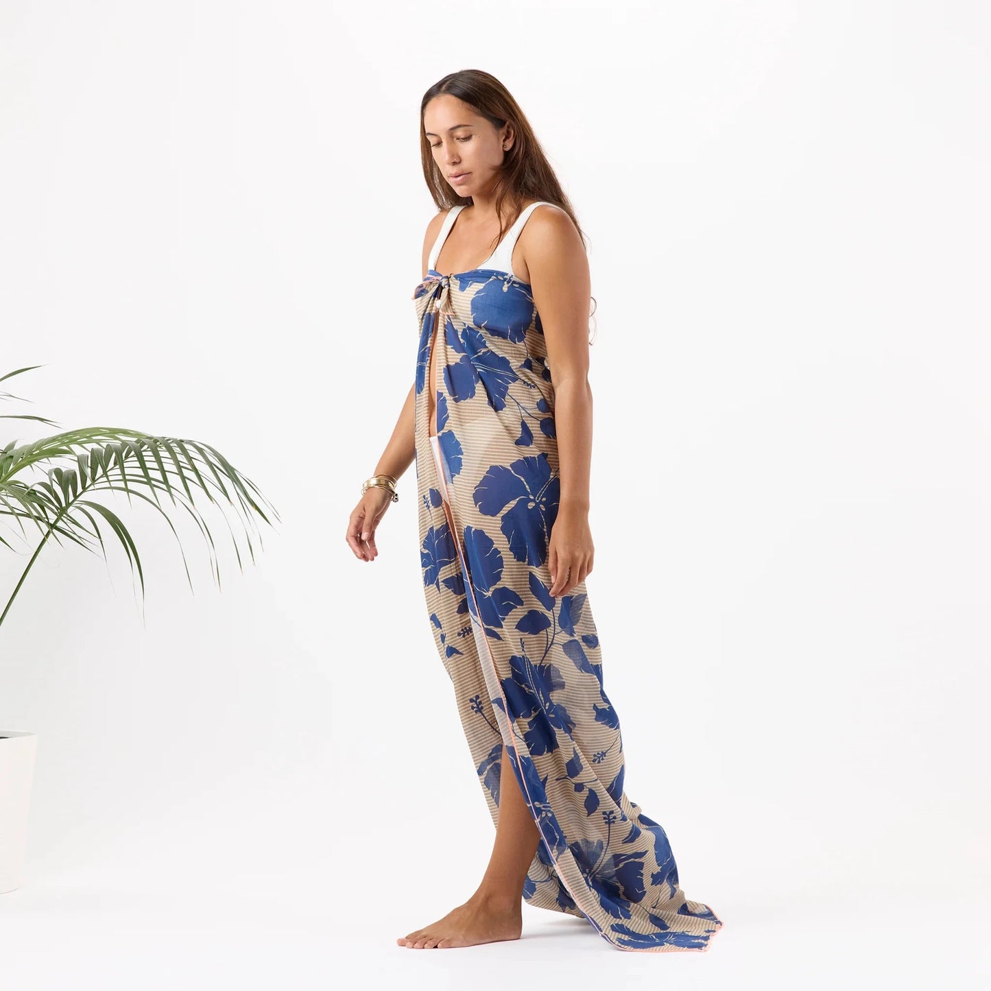 ALOHA COLLECTION Salina Tiny Stripe Pareo - Navy - The Salty BabePareo