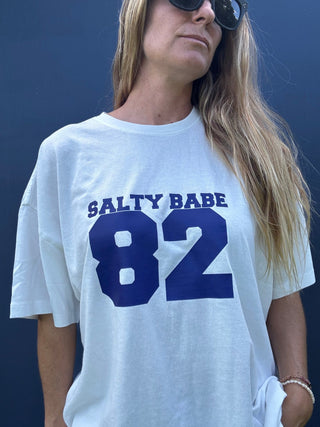 Aloha Game Time Oversized Tee - White - The Salty BabeGraphic Tee Shirts